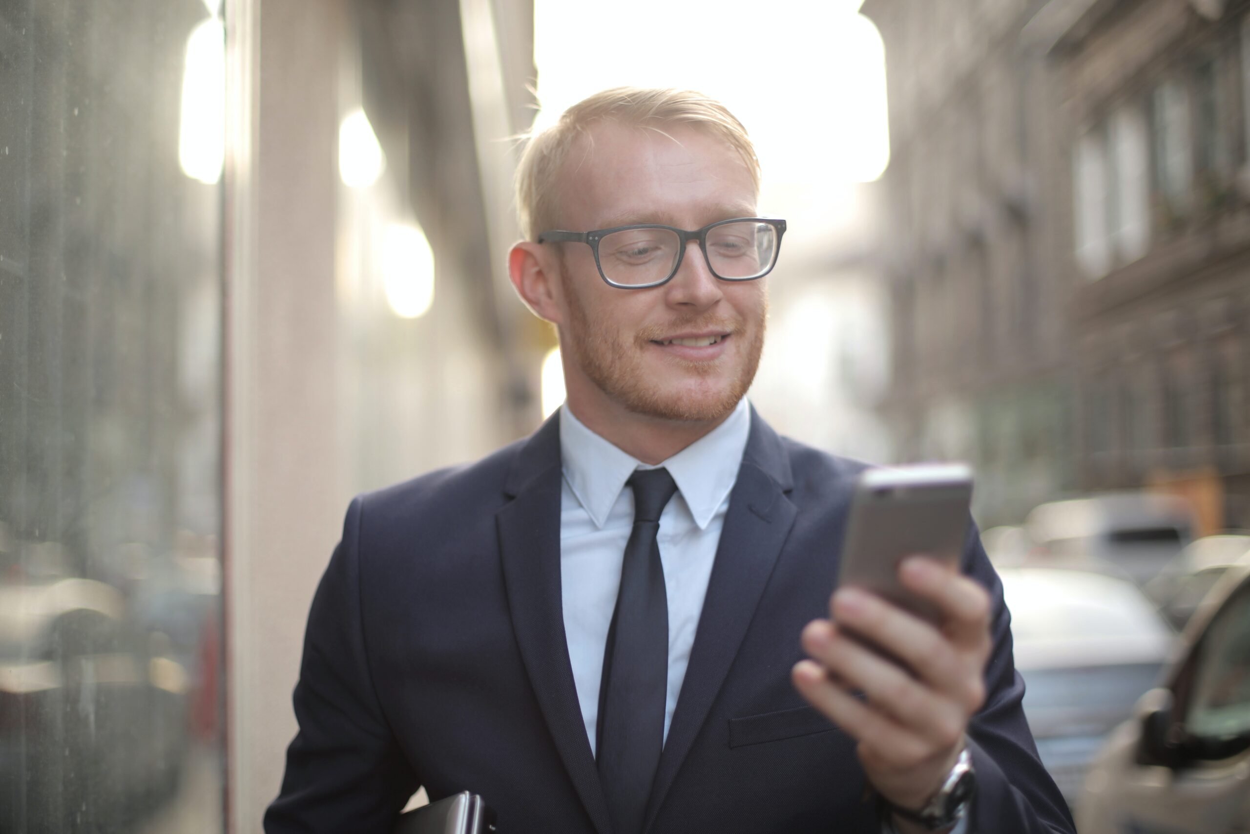 man watching phone