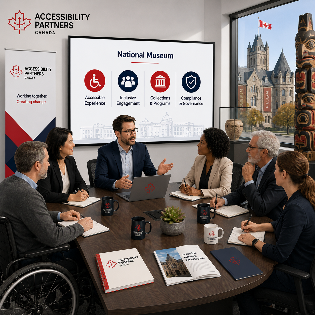 Accessibility Partners Canada facilitating accessibility strategy discussions for a National Museum to improve inclusive visitor experiences and accessible cultural programs.